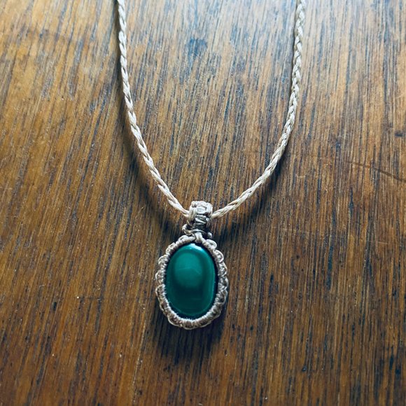 Collier ajustable artisanl - malachite - Picture 5 of 6